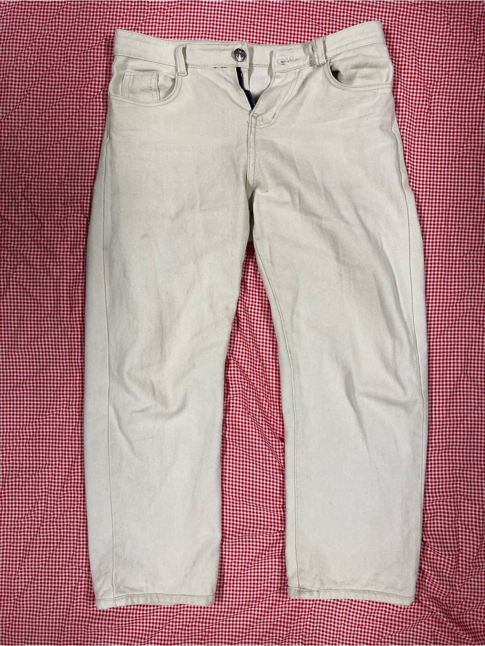 Men's Cream Straight-Leg Chinos - Classic Casual Style - Picture 1 of 7